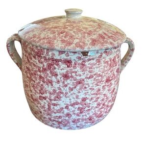 Speckled Ceramic Canister with Lid Handpainted Caleca